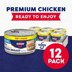 Swanson White Premium Chunk Chicken Breast with Rib 12.5 Ounce (Pack of 12)