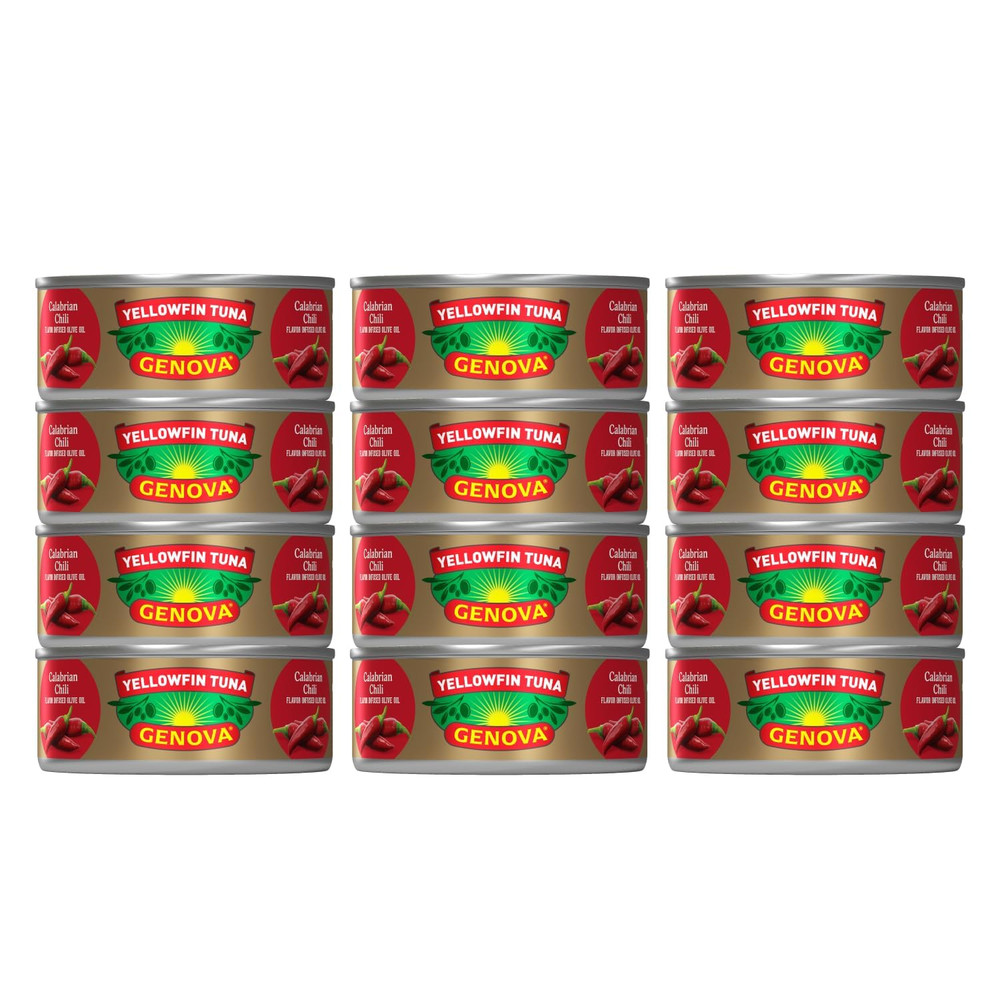 Premium Yellowfin Tuna in Calabrian Chili Infused Olive Oil, 5 Ounce Cans (Pack