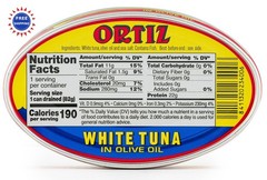Tuna in Olive Oil 3.95 Ounce Pack Ortiz White Fresh Tender Slices Spanish Wild