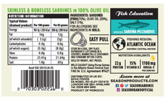 (Buy 2+ Save)_SEASON Sardine Fillets in Olive Oil WILD CAUGHT 4.375oz x 6cans