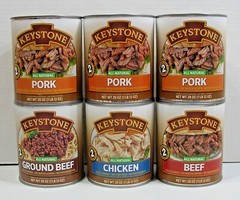 (6 Cans) Keystone ALL NATURAL (3) Pork (1) Ground Beef (1) Chicken (1) Beef 28oz