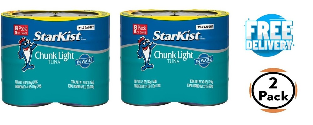 StarKist Chunk Light Tuna in Water, 5 oz, 8 Cans pack of 2