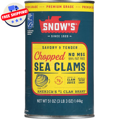 Clams – Canned Chopped Minced – Snows Ocean – Gluten Free – High Protein