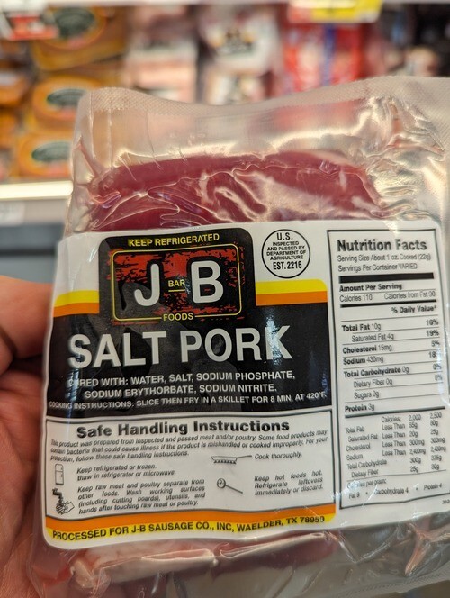 J Bar B Salt Pork 12 Oz (4 Pack)
