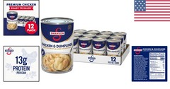 Swanson Chicken & Dumplings – 10.5 Oz Cans, Gourmet Southern Comfort, Pack of 12