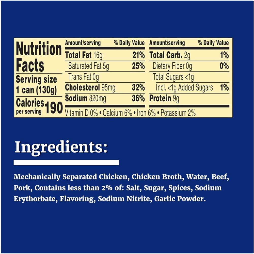 Ready-to-Eat Vienna Sausage, Chicken Broth, 4.6 oz x 24#