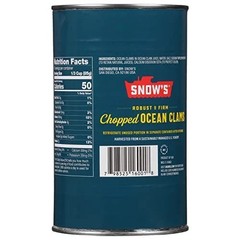 Snow’s Ocean Chopped Clams Canned, 51 oz Can – 7g Protein per Serving – Gluten F