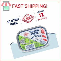 Beach Cliff Wild Caught Sardines in Soybean Oil with Hot Green Chilies, 3.75 oz