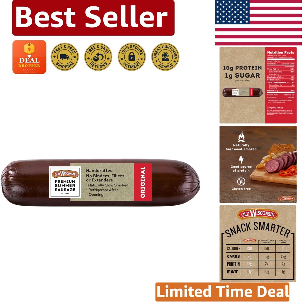 16oz Summer Sausage – Authentic German Flavor, Low Carb High Protein Delicacy