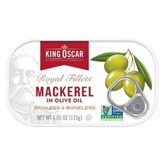 (4 pack) Wild Caught Skinless & Boneless Mackerel in Olive Oil 4.05 oz