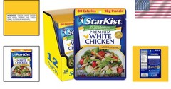 Low Sodium Chicken Pouches (25% Less Sodium) – 2.6oz Bulk Pack of 12