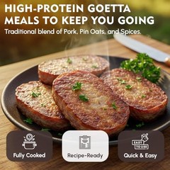 Traditional German-Style Goetta Canned Meat – 14.5 Oz, Fully Cooked, Pack of 12
