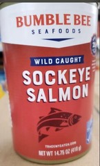 Delicious WILD CAUGHT Bumble Bee SOCKEYE Salmon, 14.75OZ(PACK 5)best By 07/2027