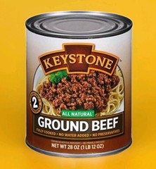 1 Can- Keystone Meats All Natural Ground Beef Fully Cooked 28oz No Preservatives