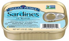 Ocean Prince Sardines: Mild Flavor, Omega-3 Bonanza – 3.75oz Cans Pack of 12