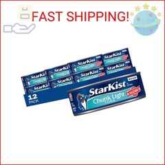 StarKist Chunk Light Tuna in Oil, 5 oz (12 Pack) Canned Tuna Fish, Wild Caught,
