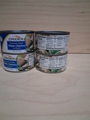 Crider Premium Chunk White Chicken in Water 12.5 oz Cans, 24 Cans