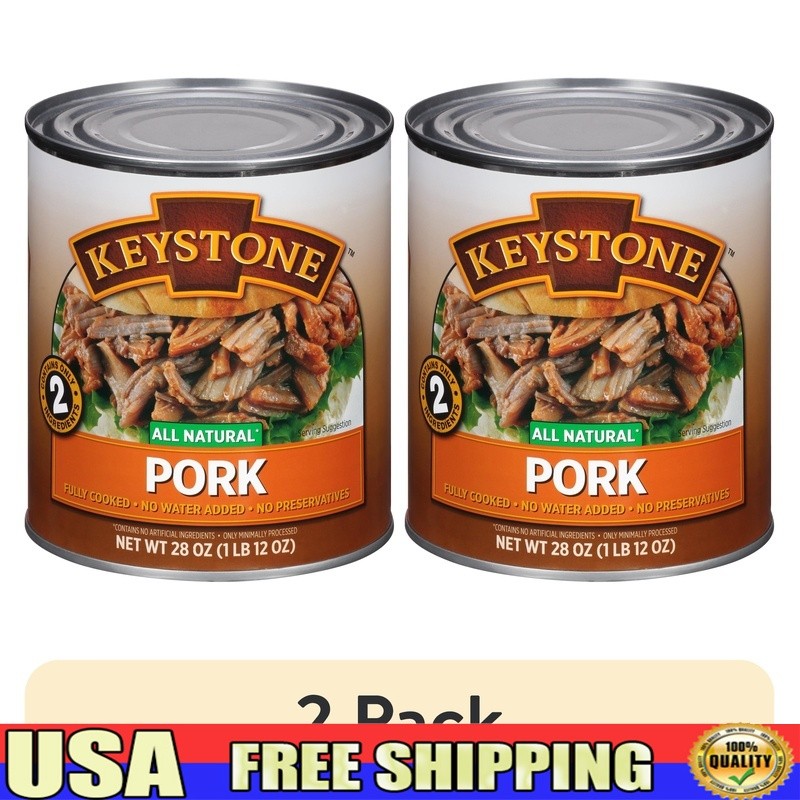 All Natural Fully Cooked Canned Pork High Protein Gluten Free Quick Meal Prep US