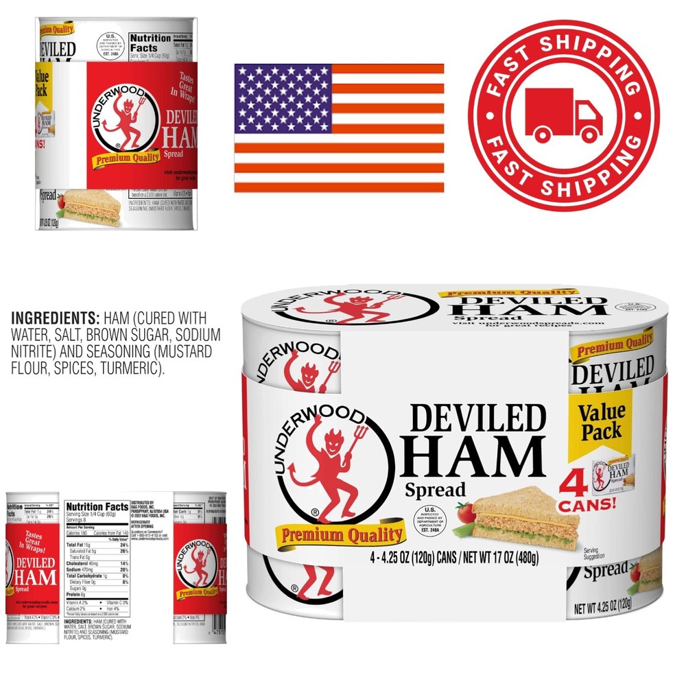 25 Ounce Deviled Ham Spread Pack of 4 Great for Family Meals and Snacks