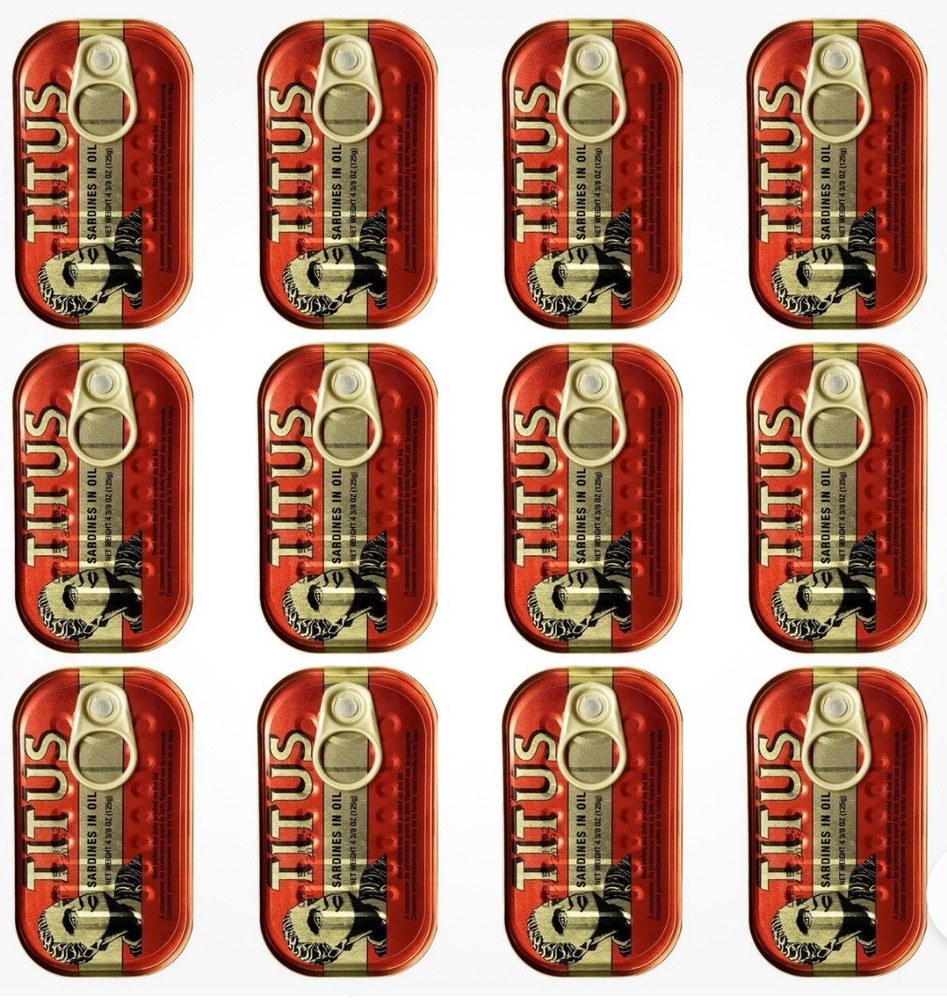TITUS Meaty Sardines in Soybean Oil Source of Omega-3 Fatty Acids 12 Pack