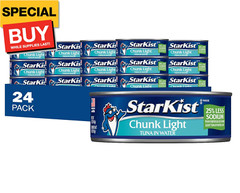 25% Less Sodium Chunk Light Tuna in Water – 5 oz Can (Pack of 24)
