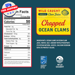 Clams – Canned Chopped Minced – Snows Ocean – Gluten Free – High Protein