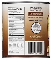1 Can- Keystone Meats All Natural Ground Beef Fully Cooked 28oz No Preservatives