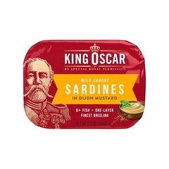King Oscar Premium Sardines in Dijon Mustard, 3.75 Ounce Cans (Pack of 12),
