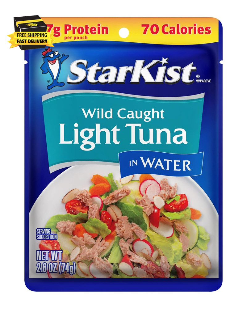 Light Tuna in Water Pouch (2.6 Oz – 1 Pack) Ready to Eat, Wild Caught, 17G Prote
