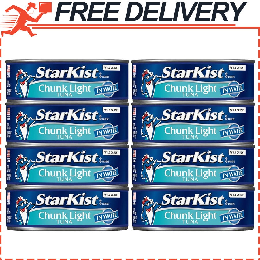 StarKist Chunk Light Tuna in Water, 5 oz 8 Pack Canned Tuna Fish, Wild Caught
