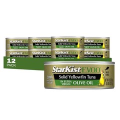 Convenient 12-Pack Yellowfin Tuna in E.V.O.O., 29g Protein
