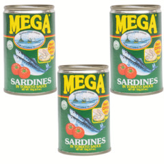 MEGA Sardines In Tomato Sauce 5.5 oz 3 Pack