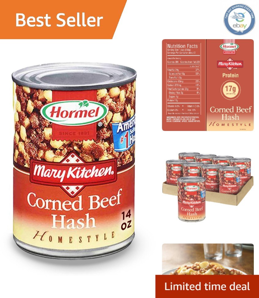 HORMEL Corned Beef Hash 14 oz Can (8-Pack) – Quick & Delicious Breakfast