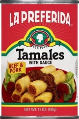 Beef & Pork Canned Tamales with Sauce, 15 oz. (Pack of 12)