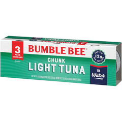 Bumble Bee Chunk Light Tuna in Water, 3 Oz Cans (8 Packs of 3, 24 Cans Total) –