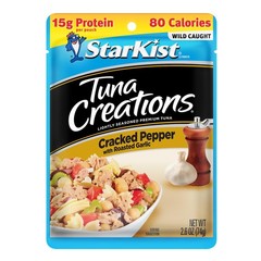 StarKist Tuna Creations Cracked Pepper with Roasted Garlic Pouch 2.6 oz24 Pac…