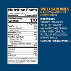 Wild Planet Wild Pacific Sardines 6 x 4.4 Oz Cans in Extra Virgin Olive Oil