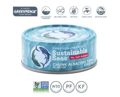 Sustainable Seas, Chunk Albacore Tuna in Water, No Salt Added, 5 Ounce, 3rd p…