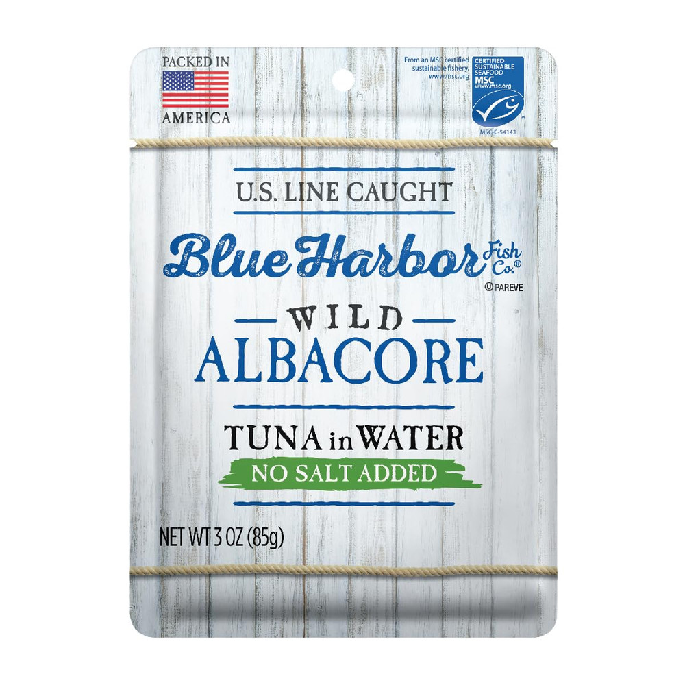 Wild Albacore Tuna in Water No Salt Added – 3 Oz Pouch (Pack of 12)