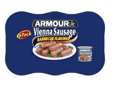 Armour Star Vienna Sausage Barbecue Flavored Canned Sausage 4.6 oz Pack of 6
