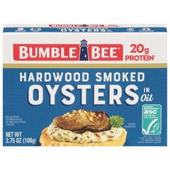(4 pack) Hardwood Canned Smoked Oysters, 3.75 oz Can