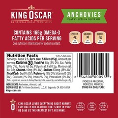 King Oscar Flat Anchovy Fillets In Olive Oil, 2 Ounce