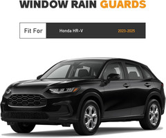 Shatterproof Taped-On Window Deflectors for Honda HR-V 2023-2025 with Black Trim
