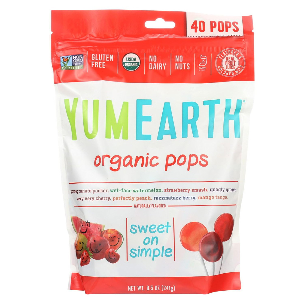 Organic Lollipops, 8.5 Ounce Bag ( Packaging May Vary ) (Pack of 12)