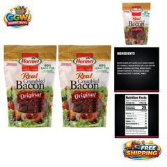 Flavorful Real Bacon Crumble Topping – Pack of Two 4.3oz Pouches for Easy Use