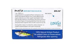Matiz España Bonito Del Norte 100% Natural, 4 oz, White Meat Tuna in Olive Oil