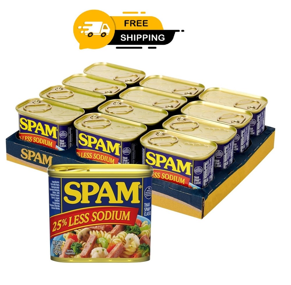 SPAM Less Sodium 12 Oz Pack Of 12 , Fast Delivery