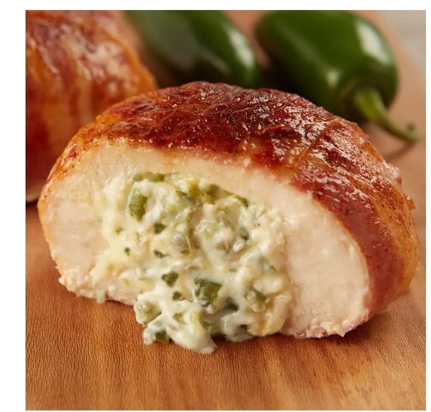 (12) 10 Ounce Bacon Wrapped Jalapeno And Cream Cheese Chicken Breast