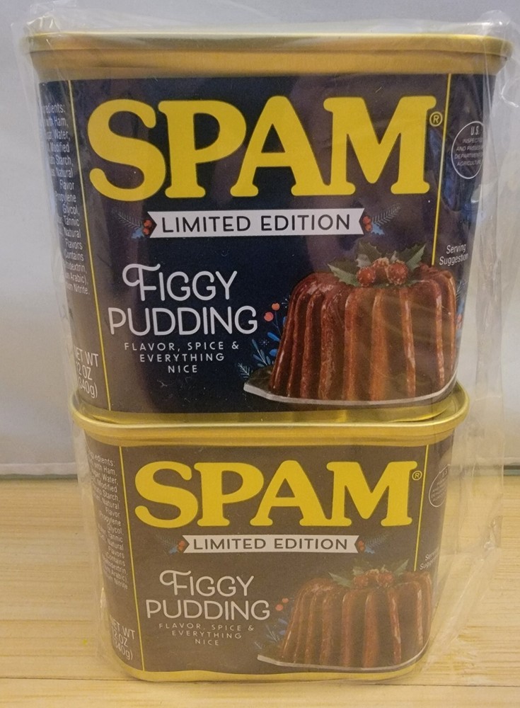 SPAM Figgy Pudding Flavor Holiday 2 Pack Limited Edition New RARE Exp 8/2025 B4