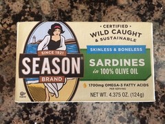 40 Cans (4.375 oz each) of Season Brand Sardines Boneless Skinless in Olive Oil